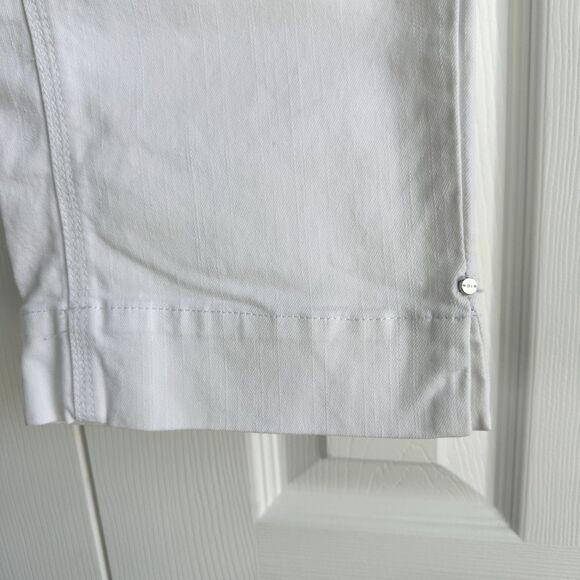 White House Black Market Capri Pants Size 2 White Cotton Spandex - Picture 4 of 14